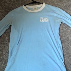 Blue and white long sleeve shirt from Pink